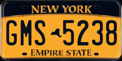NY license plate GMS5238