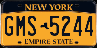 NY license plate GMS5244