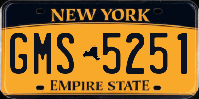 NY license plate GMS5251
