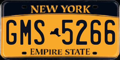 NY license plate GMS5266
