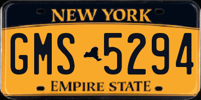 NY license plate GMS5294