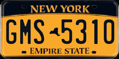NY license plate GMS5310