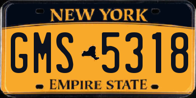 NY license plate GMS5318
