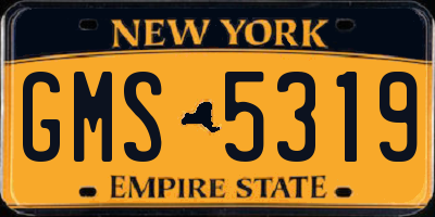 NY license plate GMS5319