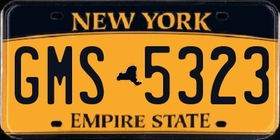 NY license plate GMS5323