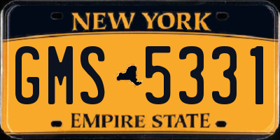 NY license plate GMS5331