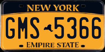 NY license plate GMS5366