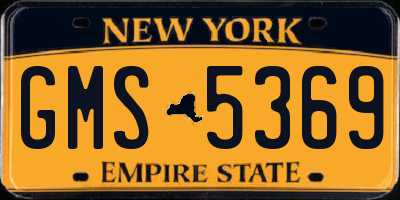 NY license plate GMS5369