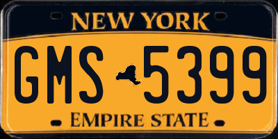 NY license plate GMS5399