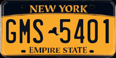 NY license plate GMS5401