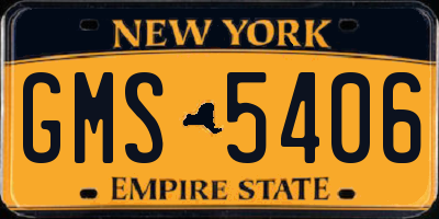 NY license plate GMS5406