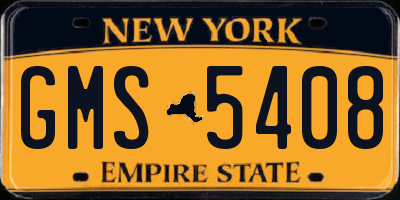 NY license plate GMS5408