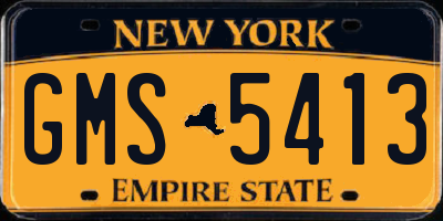 NY license plate GMS5413