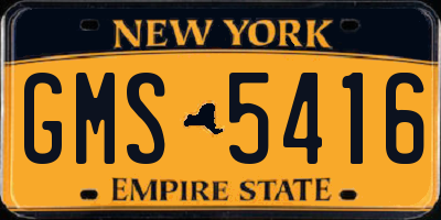 NY license plate GMS5416