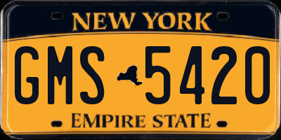 NY license plate GMS5420