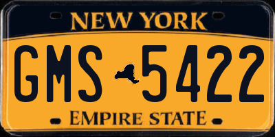 NY license plate GMS5422