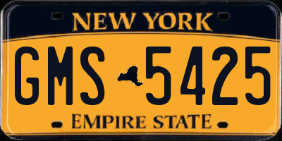 NY license plate GMS5425