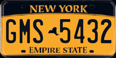 NY license plate GMS5432