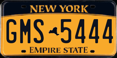 NY license plate GMS5444