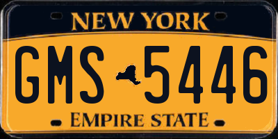 NY license plate GMS5446