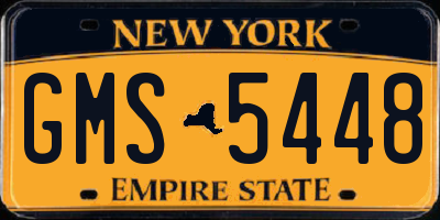 NY license plate GMS5448