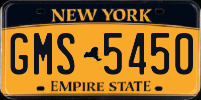 NY license plate GMS5450