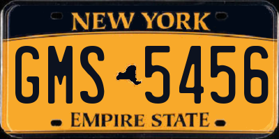 NY license plate GMS5456