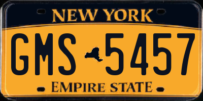 NY license plate GMS5457