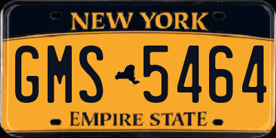 NY license plate GMS5464