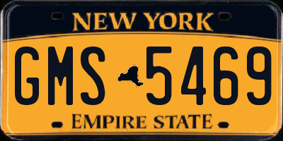 NY license plate GMS5469