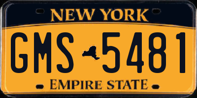NY license plate GMS5481
