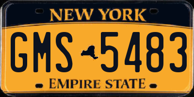 NY license plate GMS5483