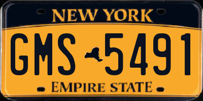 NY license plate GMS5491