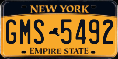 NY license plate GMS5492