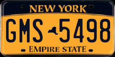 NY license plate GMS5498