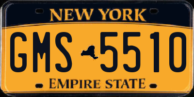 NY license plate GMS5510
