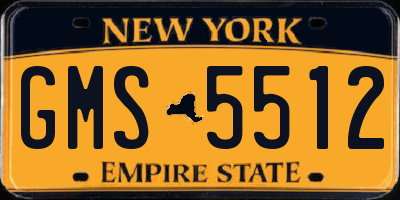 NY license plate GMS5512