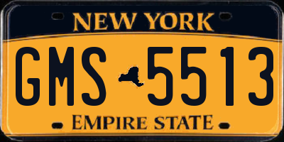 NY license plate GMS5513