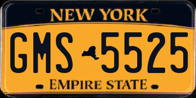 NY license plate GMS5525