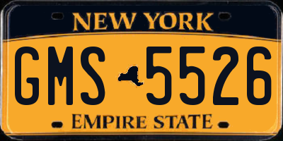 NY license plate GMS5526