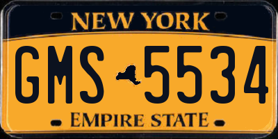 NY license plate GMS5534