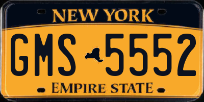 NY license plate GMS5552