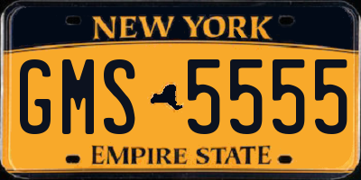 NY license plate GMS5555