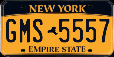 NY license plate GMS5557