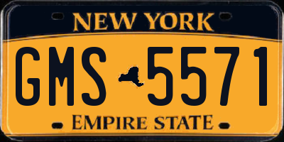 NY license plate GMS5571