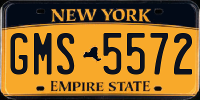 NY license plate GMS5572
