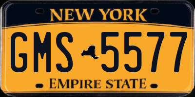 NY license plate GMS5577