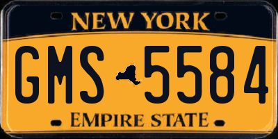 NY license plate GMS5584