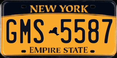 NY license plate GMS5587