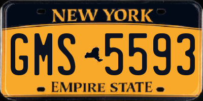 NY license plate GMS5593